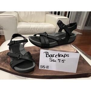 Baretraps Comfort Sandals Womens Size 7.5 Black Adjustable Strappy